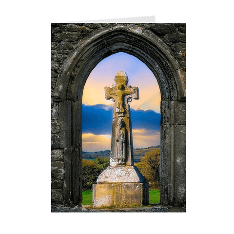 Image of Folded Note Cards - 12th Century St. Tola's Cross, County Clare - James A. Truett - Moods of Ireland - Irish Art