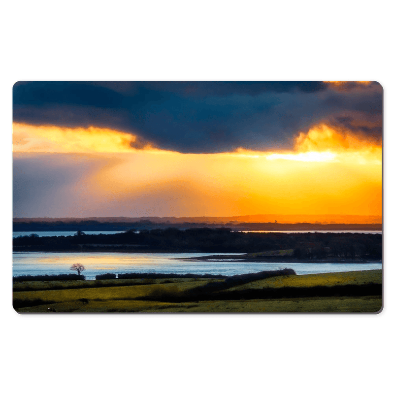 Desk Mat - Sun Rays through Dark Clouds over Shannon Estuary, County Clare - James A. Truett - Moods of Ireland - Irish Art