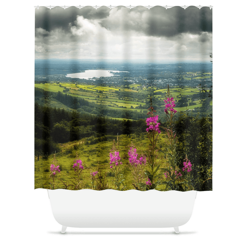 Shower Curtain - Stormy Vista from County Tipperary to County Clare - Moods of Ireland