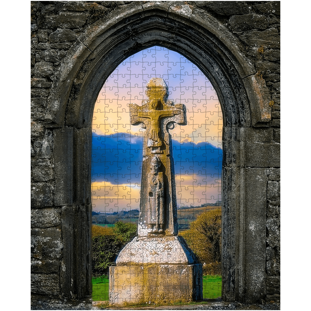 Puzzle - 12th Century St. Tola's Cross, County Clare - James A. Truett - Moods of Ireland - Irish Art