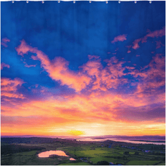 Shower Curtain - Sunrise over Ballylean Lake and the Shannon Estuary, County Clare - James A. Truett - Moods of Ireland - Irish Art