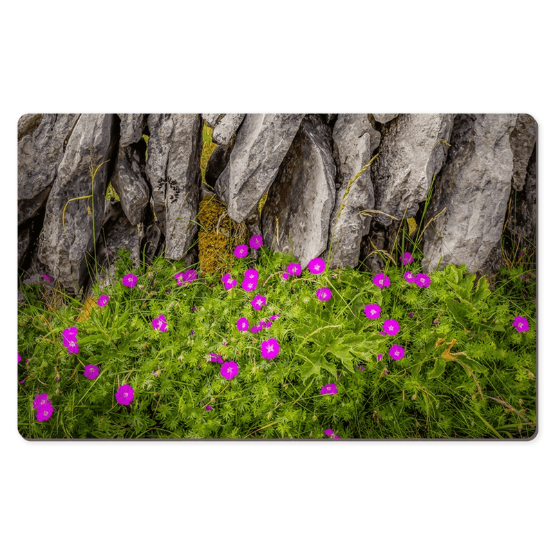 Desk Mat - Bloody Cranes-bill Wildflowers in the Burren - James A. Truett - Moods of Ireland - Irish Art