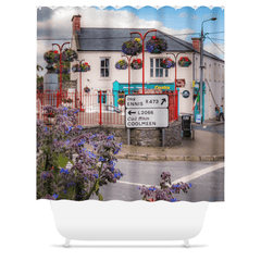 Shower Curtain - Kildysart Village Square in Summer - James A. Truett - Moods of Ireland - Irish Art