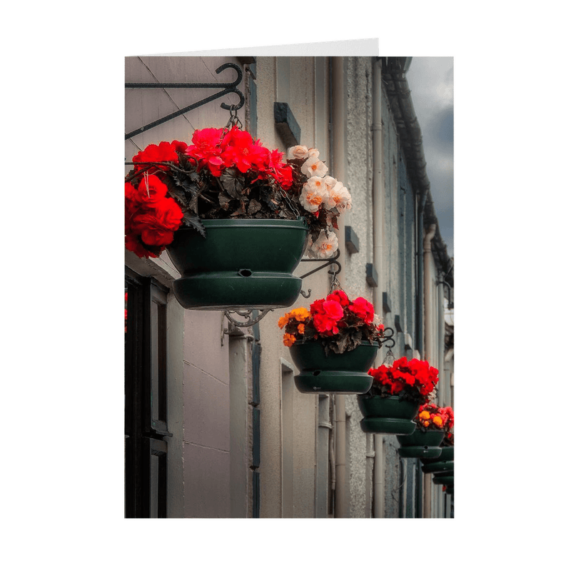 Folded Note Cards - Hanging Baskets of Clarecastle, County Clare - James A. Truett - Moods of Ireland - Irish Art