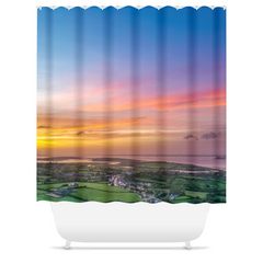 Shower Curtain - Blue Sky over Sunrise, Kildysart, County Clare - James A. Truett - Moods of Ireland - Irish Art