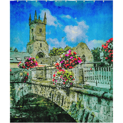 Shower Curtain - Ennis Friary in Summer - James A. Truett - Moods of Ireland - Irish Art