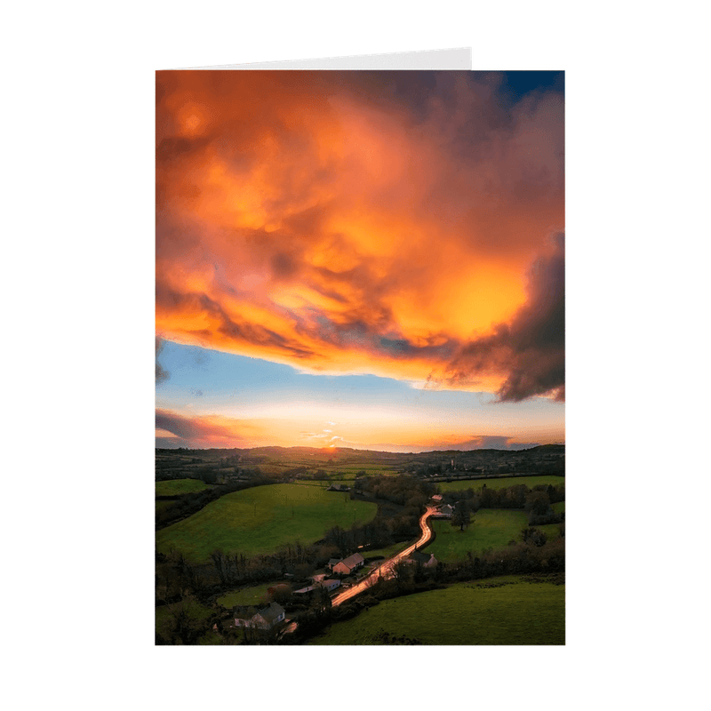 Folded Note Cards - Winter Sunset over Meadows of County Clare - James A. Truett - Moods of Ireland - Irish Art