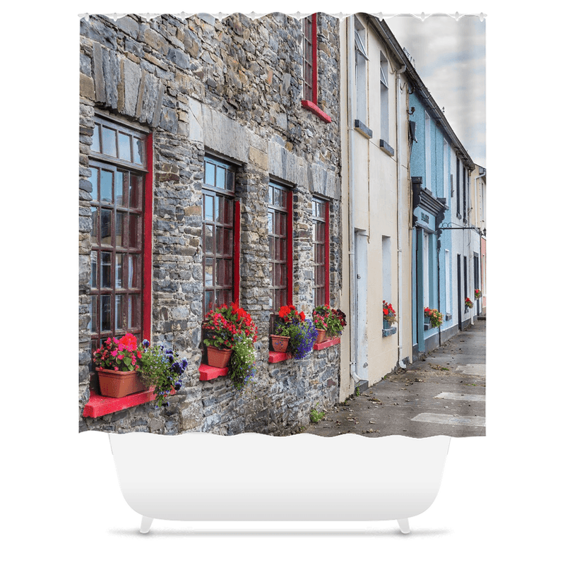 Shower Curtain - Colourful Carrigaholt Village, Loophead Peninsula, County Clare - James A. Truett - Moods of Ireland - Irish Art