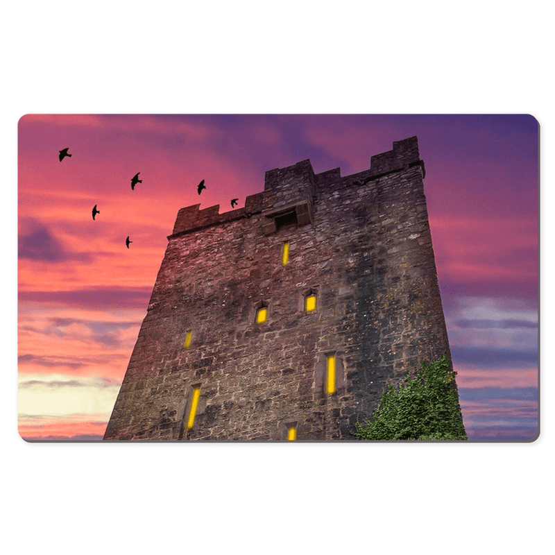 Desk Mat - Fuchsia Sunset at Dysert O'Dea Castle - James A. Truett - Moods of Ireland - Irish Art