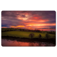 Desk Mat - Molten Sunrise over Inishcorker Island, County Clare - James A. Truett - Moods of Ireland - Irish Art