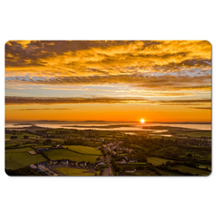 Desk Mat - Autumn Sunrise over Kildysart Village and Shannon Estuary - James A. Truett - Moods of Ireland - Irish Art