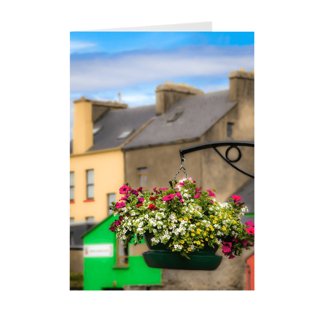Folded Note Cards - Hanging Basket in Ennistymon, County Clare - James A. Truett - Moods of Ireland - Irish Art