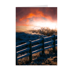 Folded Note Cards - Flourishing Sunrise over Frosty Fence, County Clare - James A. Truett - Moods of Ireland - Irish Art