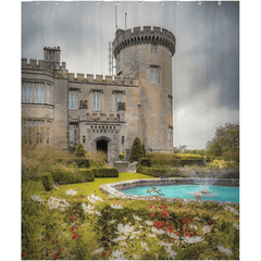 Shower Curtain - Side entrance and Garden, Dromoland Castle, County Clare - James A. Truett - Moods of Ireland - Irish Art