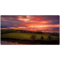 Desk Mat - Molten Sunrise over Inishcorker Island, County Clare - James A. Truett - Moods of Ireland - Irish Art