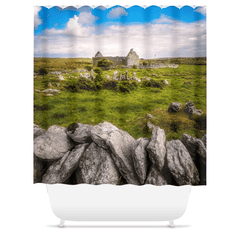 Shower Curtain - Ruins of Carran Church, in the Burren, County Clare - James A. Truett - Moods of Ireland - Irish Art