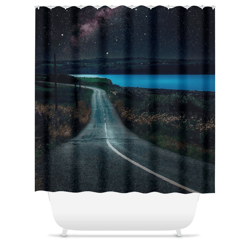 Shower Curtain - Night sky over Shannon Estuary, County Clare - Moods of Ireland