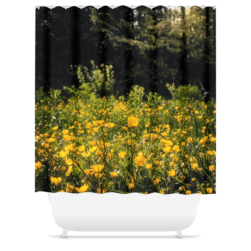 Shower Curtain - Merry Meadow of Buttercups, County Clare - James A. Truett - Moods of Ireland - Irish Art