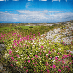 Shower Curtain - Burren View to Galway Bay - James A. Truett - Moods of Ireland - Irish Art