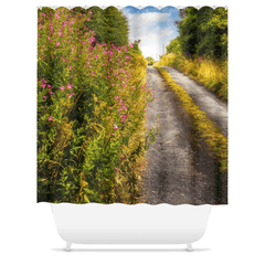 Shower Curtain - Roadside Wildflowers at Kilkerin Point, County Clare - Moods of Ireland