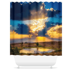 Shower Curtain - Sunset over Lake at Tountinna, County Tipperary - Moods of Ireland