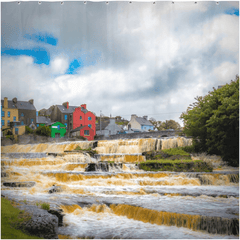 Shower Curtain - Cascades at Ennistymon, County Clare - James A. Truett - Moods of Ireland - Irish Art