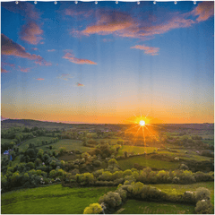 Shower Curtain - May Irish Sunset over County Clare Countryside - James A. Truett - Moods of Ireland - Irish Art