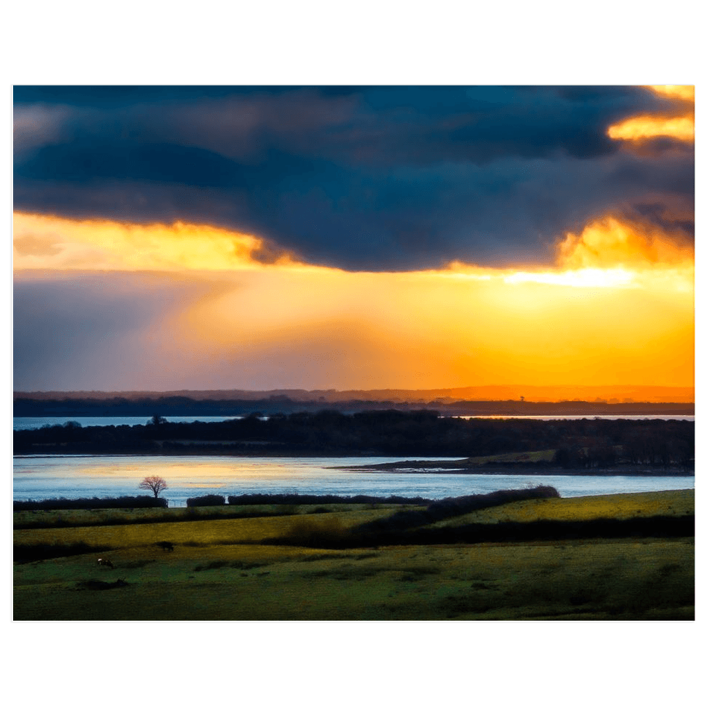 Print - Sun Rays through Dark Clouds over Shannon Estuary, County Clare