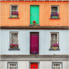 Shower Curtain - Cottages of Labasheeda, County Clare - Moods of Ireland