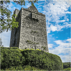 Shower Curtain - Medieval Ballinalacken Castle in County Clare, Ireland - James A. Truett - Moods of Ireland - Irish Art