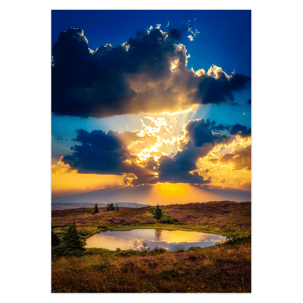 Folded Note Cards - Sunset over Lake at Tountinna, County Tipperary - Moods of Ireland