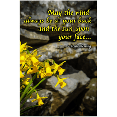 Print - Irish Blessing with Daffodils and Stone Wall - James A. Truett - Moods of Ireland - Irish Art