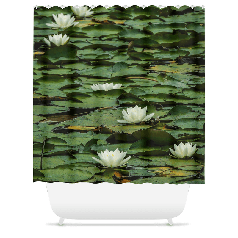 Shower Curtain - Water Lilies on Dromoland Lough, County Clare - James A. Truett - Moods of Ireland - Irish Art