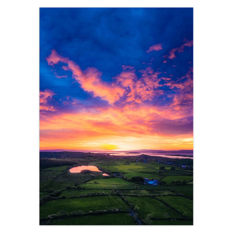 Folded Note Cards - Sunrise over Ballylean Lake and the Shannon Estuary, County Clare - James A. Truett - Moods of Ireland - Irish Art