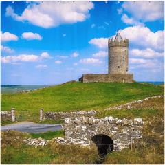 Shower Curtain - Castle on a Hill, Doonagore, County Clare - James A. Truett - Moods of Ireland - Irish Art