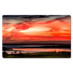 Desk Mat - Red Sunrise over Shannon Estuary, County Clare - James A. Truett - Moods of Ireland - Irish Art