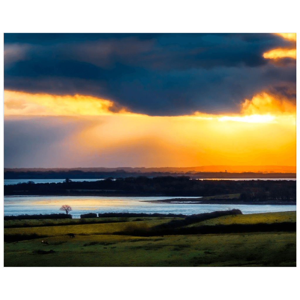 Print - Sun Rays through Dark Clouds over Shannon Estuary, County Clare