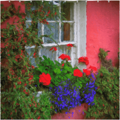 Shower Curtain - Irish Cottage Window at Bunratty Castle, County Clare - James A. Truett - Moods of Ireland - Irish Art