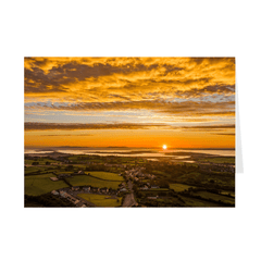 Folded Note Cards - Autumn Sunrise over Kildysart Village and Shannon Estuary - James A. Truett - Moods of Ireland - Irish Art