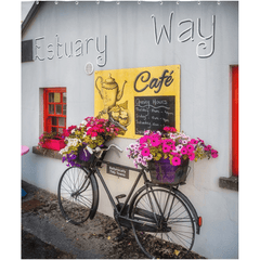 Shower Curtain - Bicycle Flower Planter at Estuary Way Cafe, Ballynacally, County Clare - James A. Truett - Moods of Ireland - Irish Art