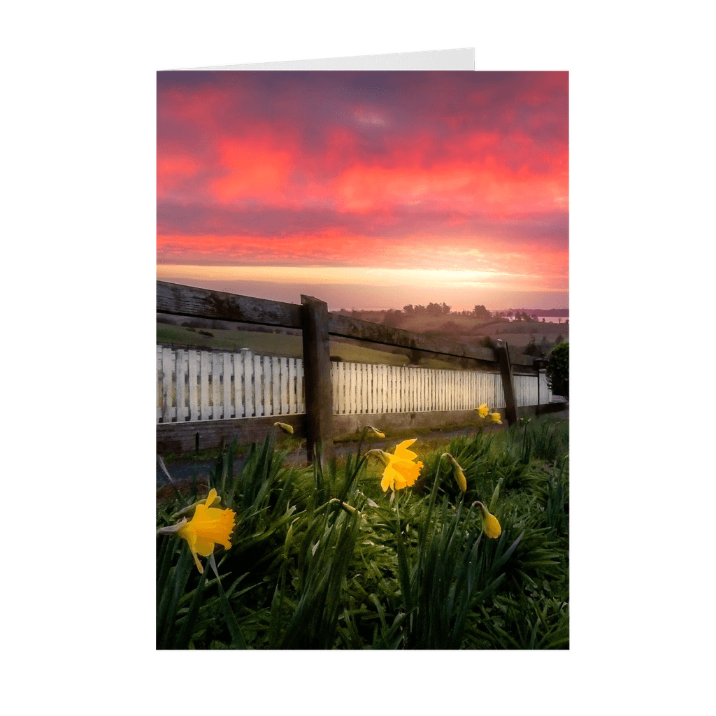 Folded Note Cards - Daffodils and Spring Sunrise, County Clare, Ireland - James A. Truett - Moods of Ireland - Irish Art