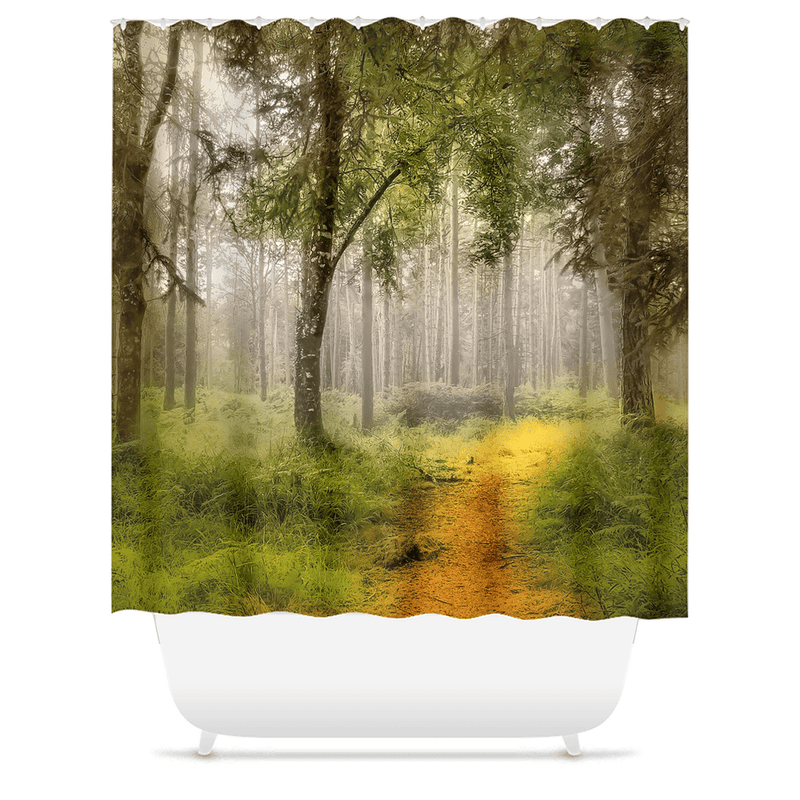 Shower Curtain - Irish Mist in Portumna Forest Park, County Galway - James A. Truett - Moods of Ireland - Irish Art