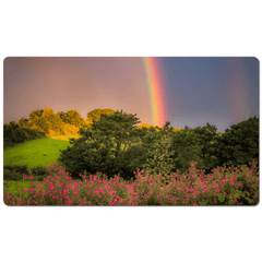 Desk Mat - Irish Rainbow over Great Willowherb Flowers in County Clare - James A. Truett - Moods of Ireland - Irish Art