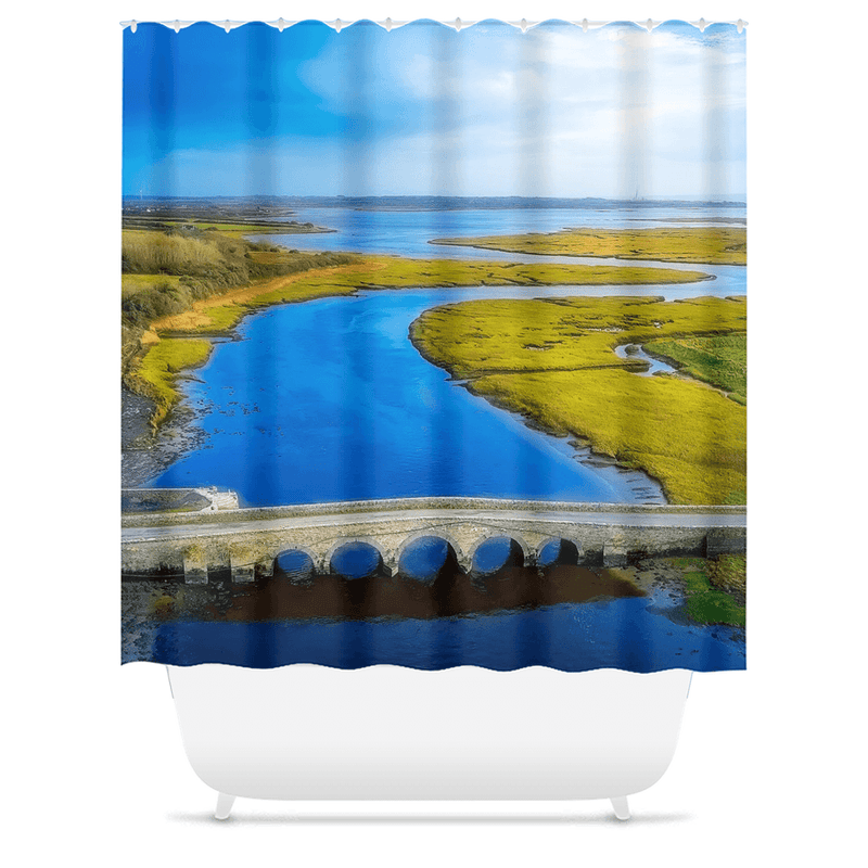 Shower Curtain - Blackweir Bridge and Poulnasherry Bay, County Clare - James A. Truett - Moods of Ireland - Irish Art