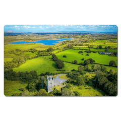 Desk Mat - Medieval Dysert O'Dea Castle and Ballycullinan Lough, County Clare - James A. Truett - Moods of Ireland - Irish Art