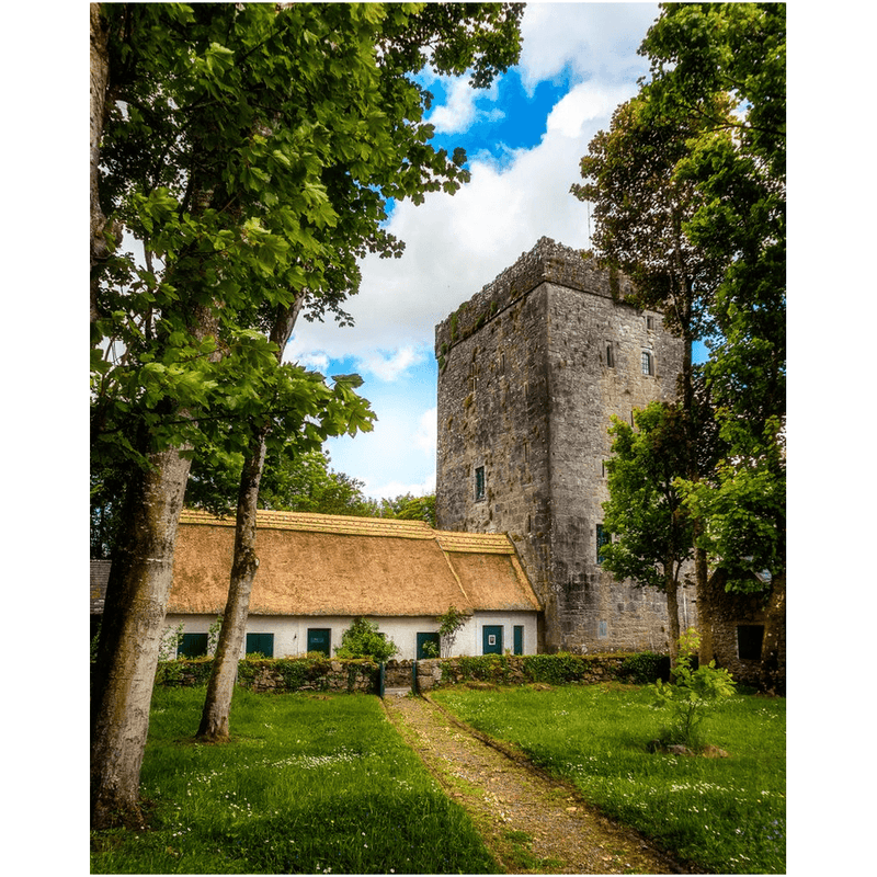 Print - Thoor Ballylee (Yeats Tower) and Thatched Cottage, County Galway - James A. Truett - Moods of Ireland - Irish Art