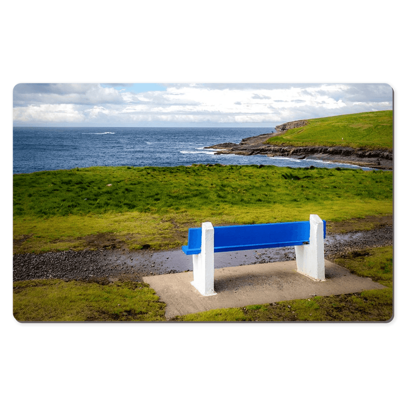 Desk Mat - Bench on Kilkee Bay, Wild Atlantic Way, Ireland - James A. Truett - Moods of Ireland - Irish Art