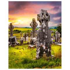 Print - Celtic Crosses in Tulla Graveyard, County Clare - James A. Truett - Moods of Ireland - Irish Art