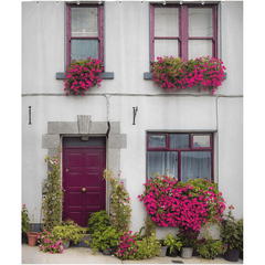 Shower Curtain - Flower Adorned Homefront in Kinvara, County Galway - James A. Truett - Moods of Ireland - Irish Art