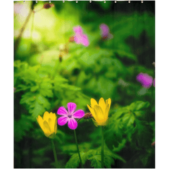 Shower Curtain - Wildflowers at Thoor Ballylee, County Galway, Ireland - James A. Truett - Moods of Ireland - Irish Art